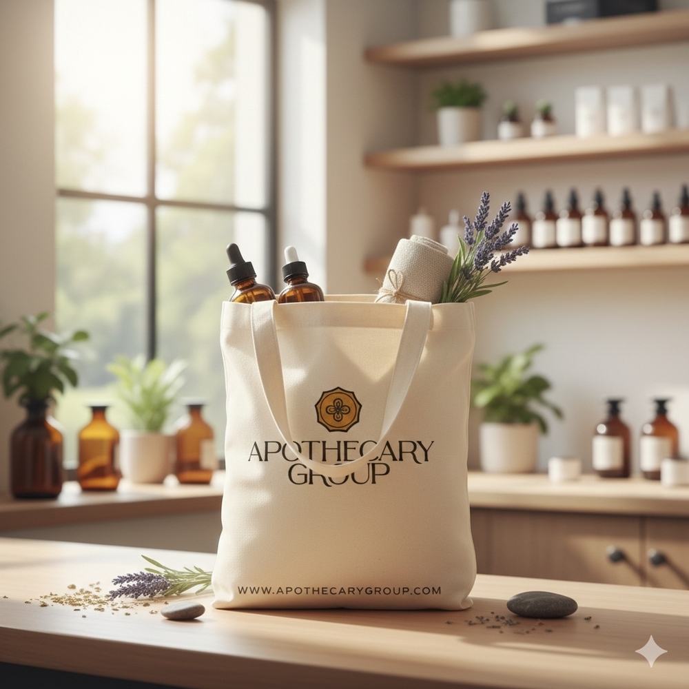 Apothecary Skincare Canvas Zipper Tote Bag